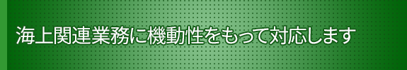 すべての海上関連業務に機動性をもって対応します